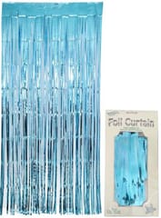 Foil Curtain Light Blue Pack of 1 for Birthday, Anniversary, Marriage, Bachelorette, Halloween Decoration