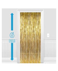 Foil Curtain Golden Pack of 1 for Birthday, Anniversary, Marriage, Bachelorette, Halloween Decoration