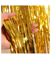 Foil Curtain Golden Pack of 1 for Birthday, Anniversary, Marriage, Bachelorette, Halloween Decoration