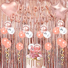 Foil Curtain Rosegolden Pack of 1 for Birthday, Anniversary, Marriage, Bachelorette, Halloween Decoration