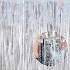Foil Curtain Silver Pack of 1 for Birthday, Anniversary, Marriage, Bachelorette, Halloween Decoration