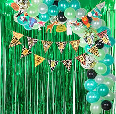 Foil Curtain Green Pack of 1 for Birthday, Anniversary, Marriage, Bachelorette, Halloween Decoration