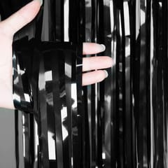 Foil Curtain Black Pack of 1 for Birthday, Anniversary, Marriage, Bachelorette, Halloween Decoration