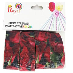 Paper Crepe Streamer Printed Roll Ribbon for Party Decoration Pack of 10