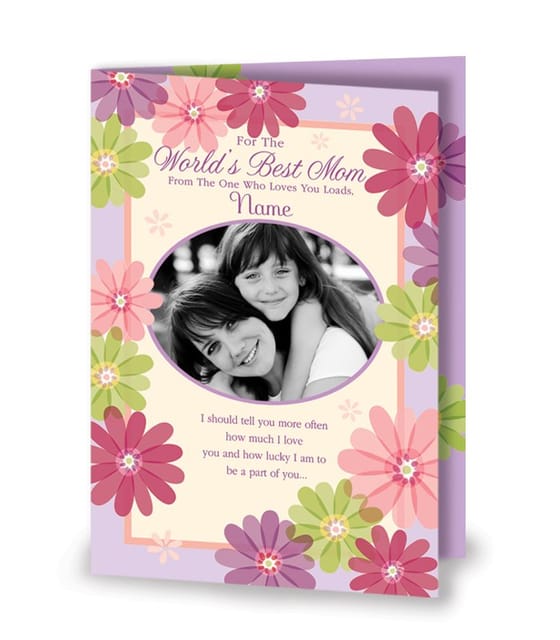 Personalised Card For Mother's Day The World's Best Mom , For Mother's Day Gift ,Gift For Mom (Multicolor ) Personalised Card