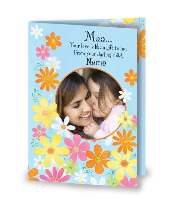 Personalised Card For  Mother's Day Maa Your Love Is Like A Gift To Me Personalised Card For Mother's Day Gift ,Gift For Mom (Multicolor ) Personalised Card