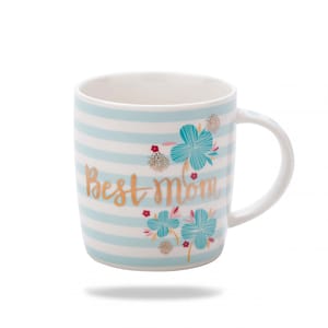 Mug For Mother's Day Best Mom Mug  White and Blue Ceramic Mug 200ml Gift For Mom, Mug For MOM (Multicolor )