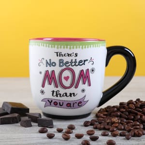 Mug For Mother's Day Better Mom Big Mug White and Pink Ceramic Mug 200ml Gift For Mom, Mug For MOM (Multicolor)
