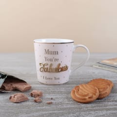 Mom You Are Fabulous Quote Mug White and Golden Ceramic Mug 200ml Mug For Mother's Day  Gift For Mom, Mug For MOM