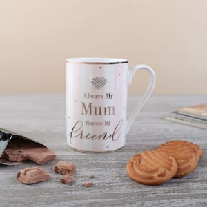 Always My Mum Forever My Friend Mug  White and Golden Ceramic 400ml Mug For Mother's Day Gift For Mom, Mug For MOM