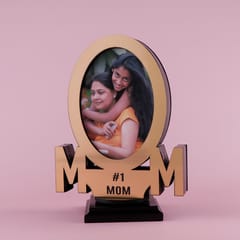 No 1 Mom Golden Wooden Photoframe  For Mother's Day Gift For Mom, Photoframe For MOM