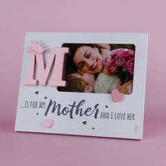 Is For My Mother and I Lover Her Wooden Photo frame Pink & White Photo Frame For Mother's Day Home Decor Gift For Mom