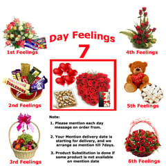 Seven Days Feeling Emotion Gift Hampers For Mother's Day Fresh Fruit ,Rose Basket , Kaju Barfi, Teddy Bear, chocolates , Love Greeting card. Gift Hampers Gift For Mom