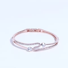 Attractive Two Diamond Cut Design Rose Gold Stones Bracelet  For Mother's Day Gift For Mom