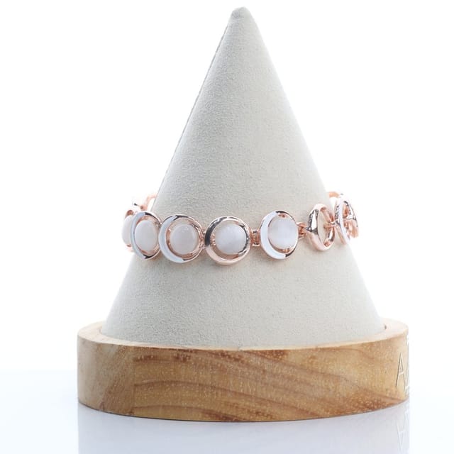 Rose Gold and White Pearls Design Bracelet For Mother's Day Gift For Mom