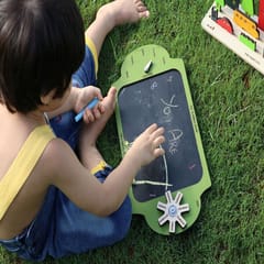 The Funny Mind Multipurpose Wooden PSP Scribble Chalk Board with Chalk and Duster