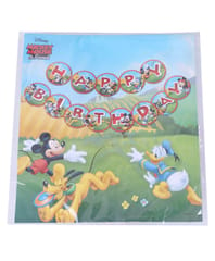 MICKEY-MOUSE Happy Birthday Banner For Mickey-Mouse Theme Birthday Party Decoration with Atrractive Colours And Print  For Girls And Boys