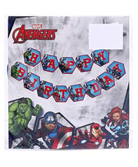 AVENGER Happy Birthday Banner For Avenger Theme Birthday Party Decoration with Atrractive Colours And Print  For Boys