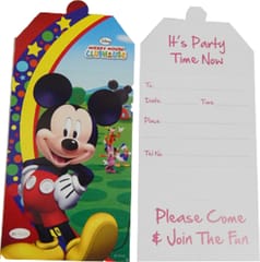 MICKEY MOUSE Happy Birthday Invitation Card (Qty 10) For Mickey Mouse Theme Birthday Party with Atrractive Colours And Print For Boys