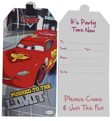 Car Happy Birthday Invitation Card (Qty 10) For Car Theme Birthday Party with Atrractive Colours And Print For Boys