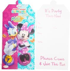 MINNIE MOUSE Happy Birthday Invitation Card (Qty 10) For  MINNIE MOUSE Theme Birthday Party with Atrractive Colours And Print For Boys