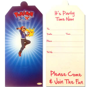 Pokemon Happy Birthday Invitation Card (Qty 10) For Pokemon Theme Birthday Party with Atrractive Colours And Print For Boys
