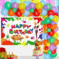 Art Paint Birthday Balloons Decorations for Girls Boys - Art Balloon Garland Arch Kit Art Theme Birthday With Decoration service at your place