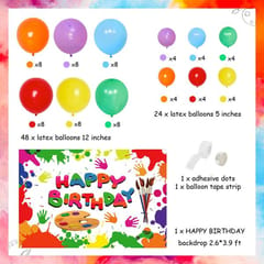 Art Paint Birthday Balloons Decorations for Girls Boys - Art Balloon Garland Arch Kit Art Theme Birthday With Decoration service at your place