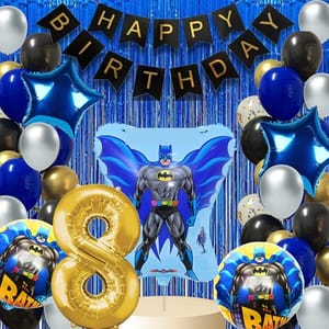 Batman Theme Birthday Balloons Decoration Set for Kids Birthday party With Decoration service at your place