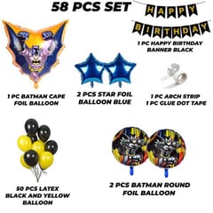 Batman Theme Birthday Balloons Decoration Set for Kids Birthday party With Decoration service at your place