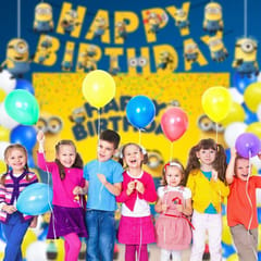 Minion Theme Happy Birthday Party Balloons Decorations Combo  Favors for boy, girl, Kids Birthday Party With Decoration service at your place