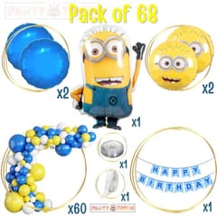 Minion Theme Happy Birthday Party Balloons Decorations Combo  Favors for boy, girl, Kids Birthday Party With Decoration service at your place