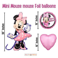 Minnie Mouse theme Balloons decoration combo for boys and girls theme birthday party with Metallic balloons With Decoration service at your place