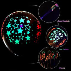 Neon Balloons decoration Party Supplies Glow Party Sets Including 50 Pieces 12 Inch UV Glow Balloons 14 Ft Neon Star Garland 10 Pieces Neon Star Swirl Hanging for Birthday With Decoration service at your place