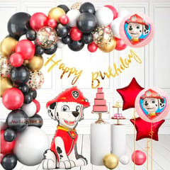 Decor Spree Paw Petrol Theme Happy Birthday Party Balloons Decoration Kit Combo Favors for Kids Birthday With Decoration service at your place