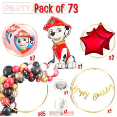 Decor Spree Paw Petrol Theme Happy Birthday Party Balloons Decoration Kit Combo Favors for Kids Birthday With Decoration service at your place