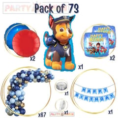 Decor Spree Paw Petrol Theme Happy Birthday Party Balloons Decoration Kit Combo Favors for Kids Birthday With Decoration service at your place