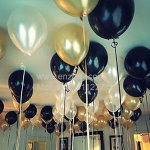 Complete Balloons Decoration Combo for Bride Bachelorette Party Decoration "BRIDE TO BE" - Golden, Black & Silver theme with With Decoration service at your place