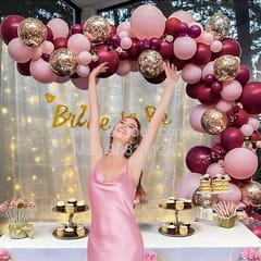 Complete Balloons Decoration Combo for Bride Bachelorette Party Decoration "BRIDE TO BE" - Golden, Black & Silver theme with With Decoration service at your place