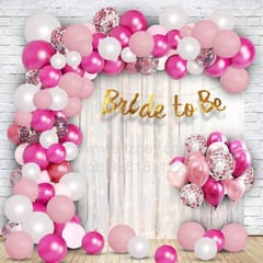 Complete Balloons Decoration Combo for Bride Bachelorette Party Decoration "BRIDE TO BE" - Golden, Black & Silver theme with With Decoration service at your place