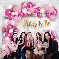 Complete Balloons Decoration Combo for Bride Bachelorette Party Decoration "BRIDE TO BE" - Golden, Black & Silver theme with With Decoration service at your place