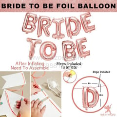 Complete Balloons Decoration Combo for Bride Bachelorette Party Decoration "BRIDE TO BE" - Golden, Black & Silver theme with With Decoration service at your place