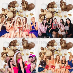 Complete Balloons Decoration Combo for Bride Bachelorette Party Decoration "BRIDE TO BE" - Golden, Black & Silver theme with With Decoration service at your place