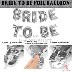 Complete Balloons Decoration Combo for Bride Bachelorette Party Decoration "BRIDE TO BE" - Golden, Black & Silver theme with With Decoration service at your place