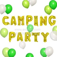 "Camping Party" Balloon Decoration Banner, Camping Birthday Party Decor With Decoration service at your place