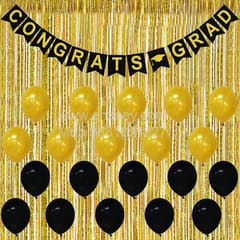 Graduation Theme Balloon Decoration & Banner Garland for Boys & Girls With Decoration service at your place