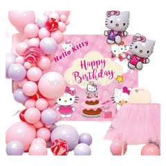 Hello Kitty Theme Foil Balloon Decoration for girls theme birthday party With Decoration service at your place