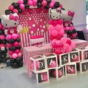 Hello Kitty Theme Foil Balloon Decoration for girls theme birthday party With Decoration service at your place