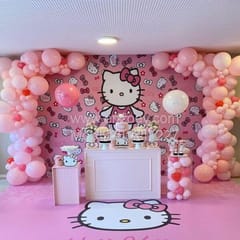 Hello Kitty Theme Foil Balloon Decoration for girls theme birthday party With Decoration service at your place