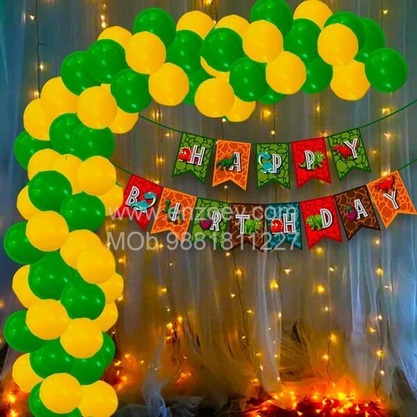 Jurassic Park Theme Balloons Decoration Kit For Kids Happy Birthday With Decoration service at your place